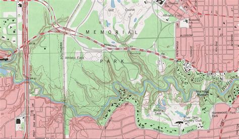 1982 Topographic Map Of Buffalo Bayou In The Project Area Save