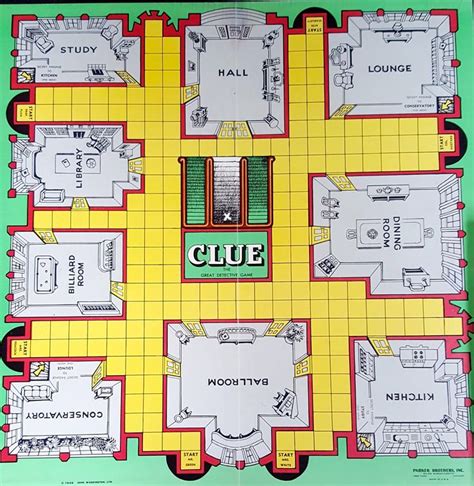 Clue 1940s Version Game Board Clue Board Game Clue Games Board Games