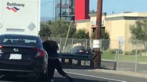 dramatic video captures woman dragged by car on california freeway fox news