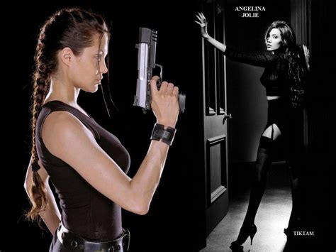 Angelina Jolie Tomb Raider Hd Desktop Wallpaper Widescreen High Definition Fullscreen