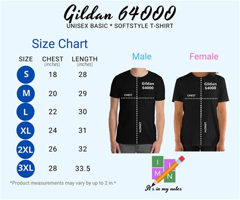 gildan 64000 unisex t shirt size chart inches cm digital sizing chart gildan t shirt mockup