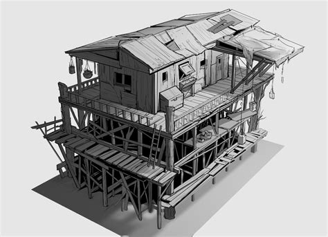 artstation favelas small structures aaron austin slums city buildings reference images