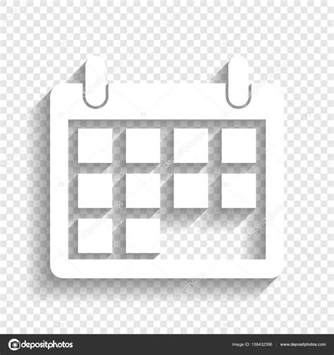 Kalender Teken Illustratie Vector Witte Icoon Met Zachte Schaduw Op