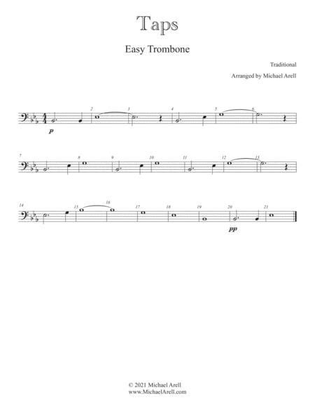 Taps Easy Trombone By Michael Arell Digital Sheet Music For Individual Part Download
