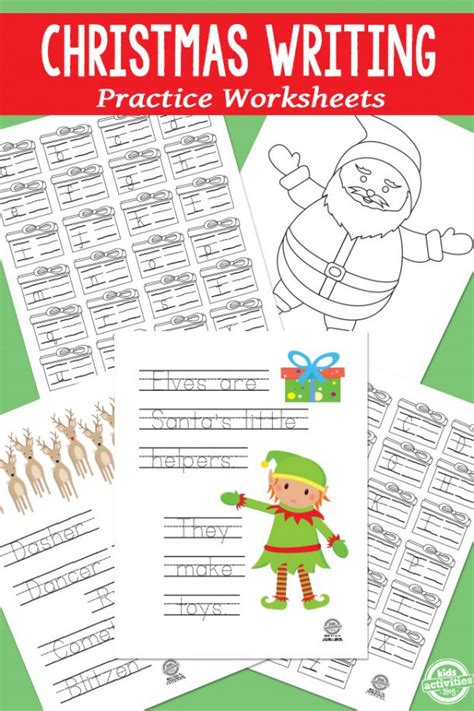 Free Printable Christmas Writing Practice Worksheets Kids Activities Blog