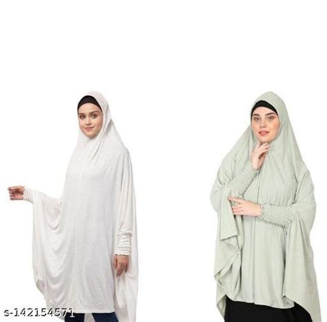Stretchable Jeresy Smoking At Sleeve Jilbab Cum Prayer Khimar Hijab