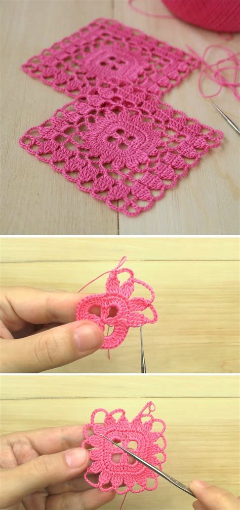 Crochet Easy Lace Square Motif