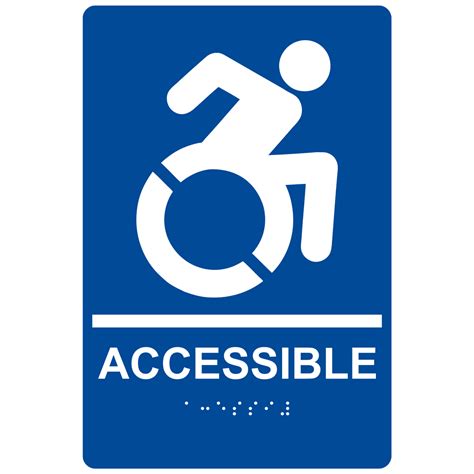 Accessible Braille Sign With Dynamic Accessibility Symbol Rre 190rwhtonblu