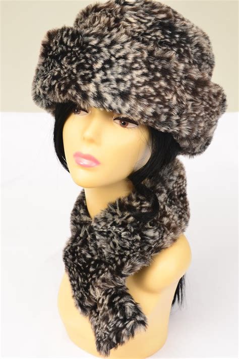 Faux Fur Hat And Scarf Matching Sets Ssts With Opp Bag And Upc Code