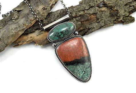 Sonora Sunrise Necklace With Chrysocolla In Sterling Silver Etsy