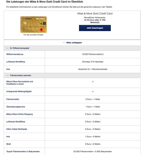 Aktion Lufthansa Miles And More Gold Kreditkarte Mit 15000 Meilen