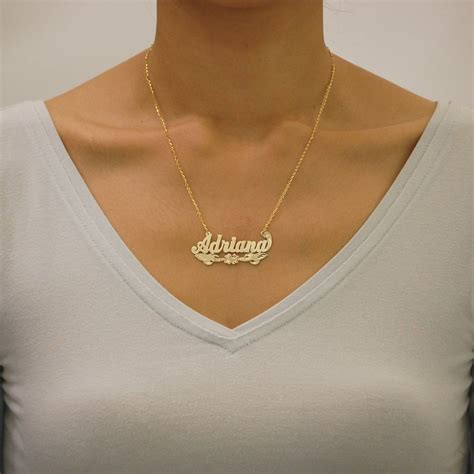 K Or K Yellow Or White Solid Gold Personalized Name Necklace Laser Cut NN