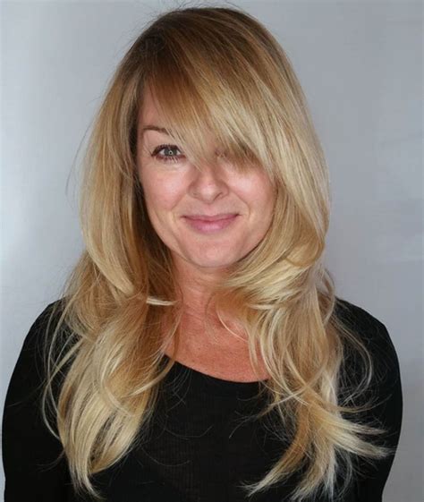 Layered Blonde Hairstyle With Bangs For Long Hair Long Hair With Bangs
