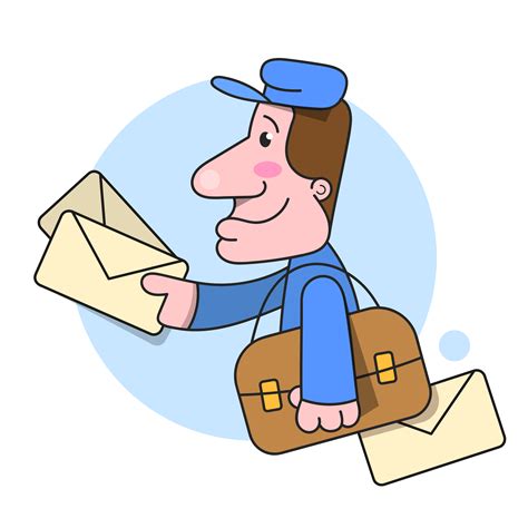 Postman Runs Delivering Letter Illustration On White Background 632889