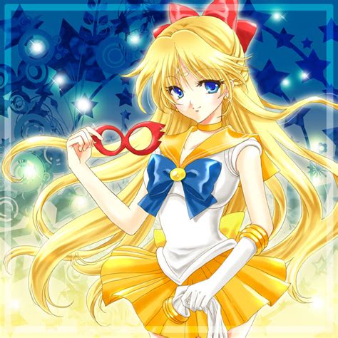 Safebooru 1girl Aino Minako Bishoujo Senshi Sailor Moon Blonde Hair Blue Background Blue Eyes