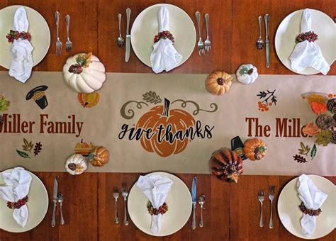Personalized Thanksgiving Give Thanks Table Runner — Homebnc