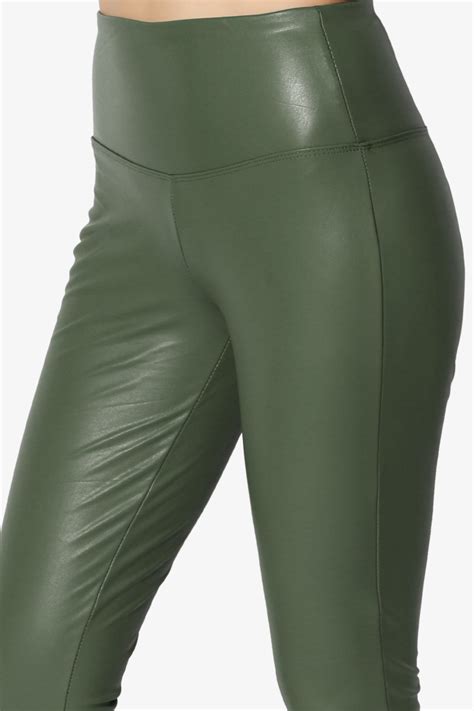 Sexy Stretchy Faux Leather Leggings Wide High Waist Tight Skinny Pants Themogan