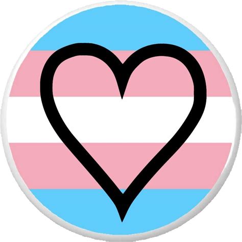 Heart Love Silhouette On Transgender Flag Button Pin Trans Support Lgbt Love Clothing
