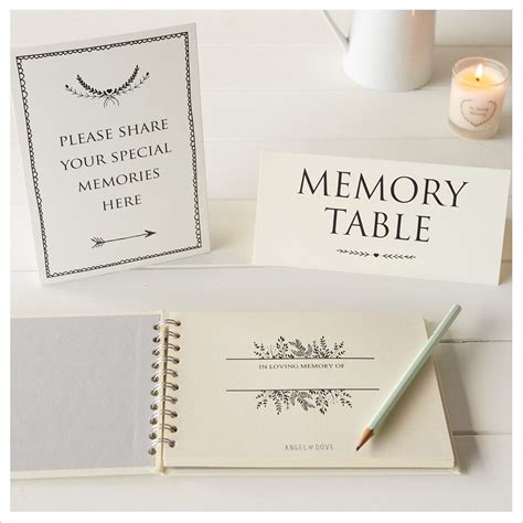 A5 Luxury Ivory Memory Book And 2 Sign Set For Funeral Memory Table