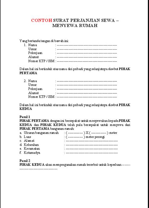Proses pembuatan surat tidak terlalu sulit, juga tidak terlalu minimal 2 orang saksi, salah satunya ketua rt di lokasi rumah kontrakan tersebut. Contoh Surat Perjanjian Sewa Rumah Yang Ringkas Di ...