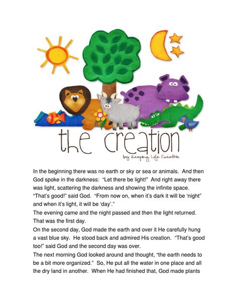 The Creation Story For Kids By Aana Issuu
