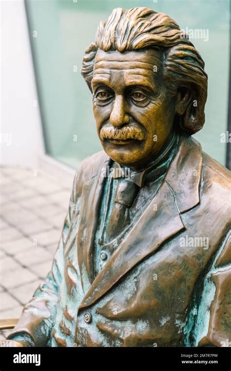 Statue Of The Scientist Albert Einstein In A Public Park Stock Photo