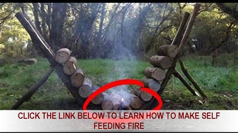 Leave a small gap between the two bottom logs (use a small chunk of wood). How To Build a Self Feeding Fire - YouTube