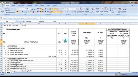 Cara Membuat Laporan Proyek Dengan Excel Youtube