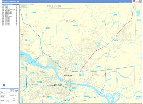 Wall Maps Of North Little Rock Arkansas