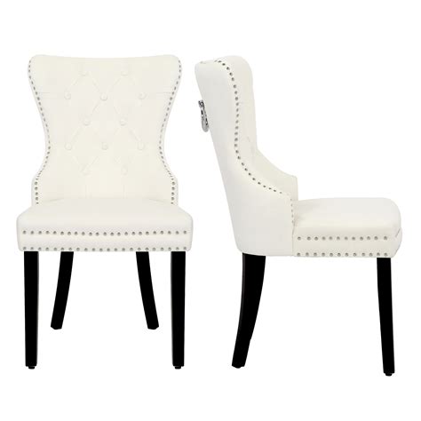 Westintrends Velvet Upholstered Tufted Dining Chairs Set Of 2 For