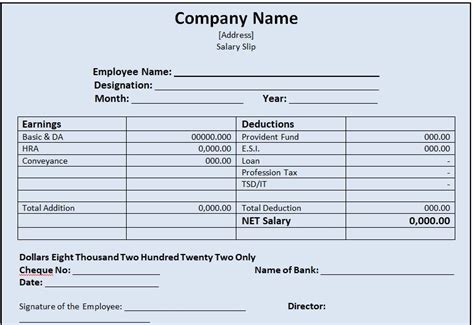 Free Salary Slip Templates Or Payslip Free Word Templates