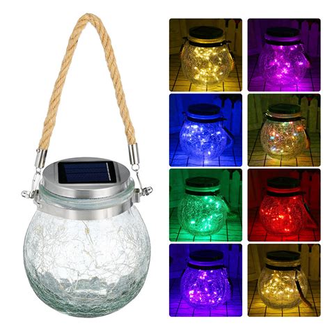 Outdoor Lighting 2030 Led Solar Crack Glass Jar Fairy String Lamp