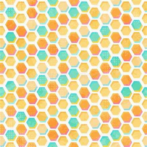 Seamless Retro Honeycomb Pattern Stock Vector Illustration Of