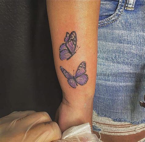 Purple Monarch Butterfly Tattoo