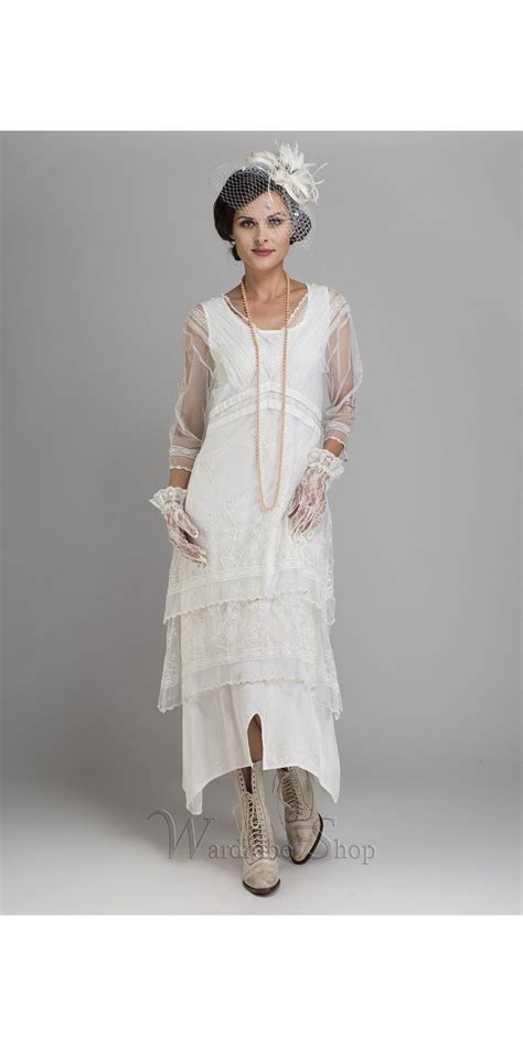 Vintage Titanic Tea Party Dress In Ivory By Nataya Deco Wedding Dress