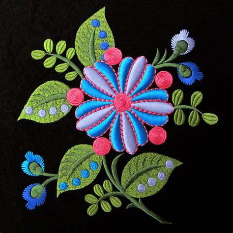 Machine Embroidery Design Fantastic Flowers D Sizes Etsy