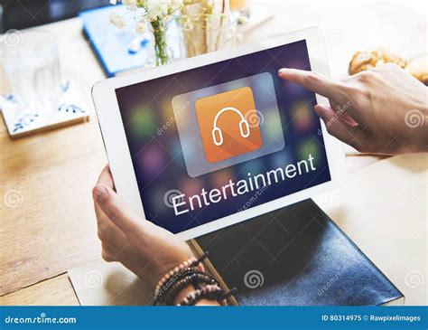 Digital Music Streaming Multimedia Entertainment Online Concept Stock