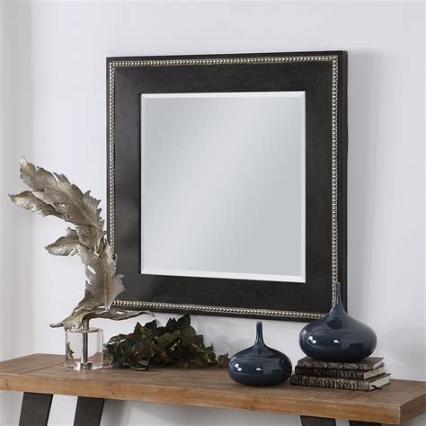 Neutype round wall mirror in black. Large Black Square Beveled Wall Mirror Contemporary Style Traditional Details | eBay