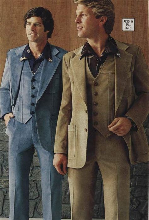 Mens Corduroy Suits From A 1979 Catalog 1970s Fashion