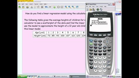 Linear Regression Models Using A Graphing Calculator Youtube