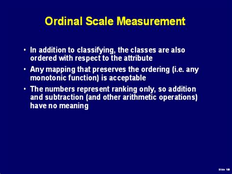 Ordinal Scale Measurement