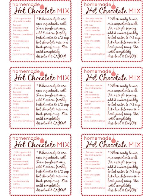 Free Printable Hot Chocolate T Tags Web With Free Printable Hot