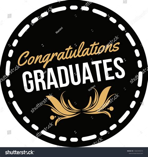 Congratulations Graduate Black Circle Stock Vector Royalty Free