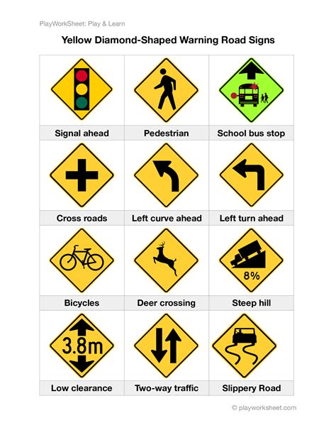 Road Signs Printable Worksheet