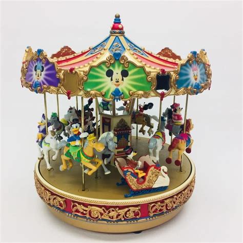 Mr Christmas Disney Mickey Holiday Animated Musical Lighted Carousel