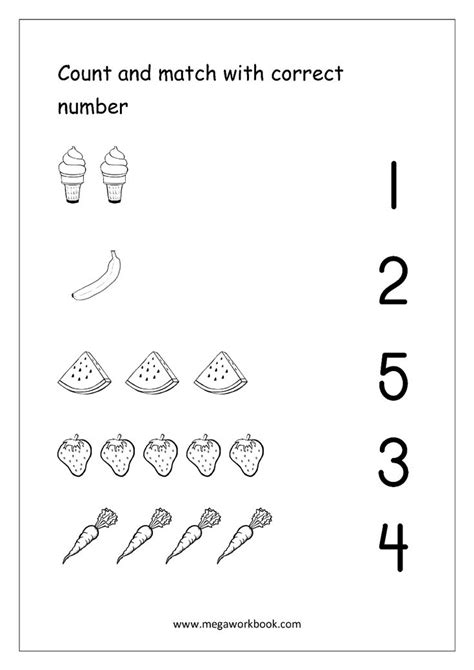 The first grade math worksheets in this section will help your child learn to tell simple times on an analogue clock. Number Matching Worksheets - Count And Match - Number ...