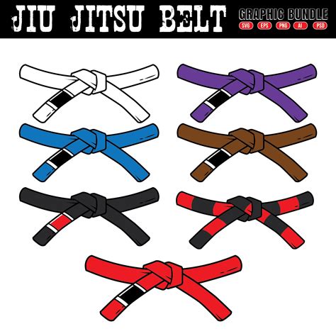 Jiu Jitsu Svg Files Rank Belt Graphic Bundle Drawing Jujitsu Etsy
