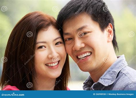 Portrait Of Young Chinese Couple Stock Photo Image Of Hong Smiling