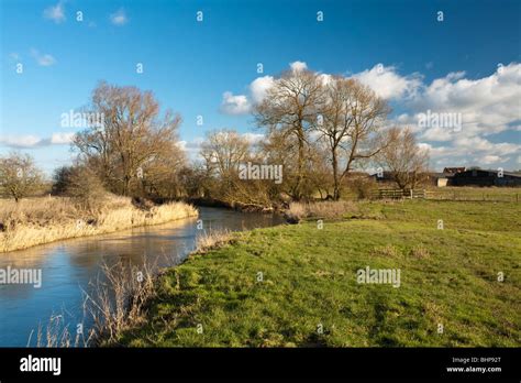 Upper Reaches Of The River Thames Near Cricklade Wiltshire Uk Stock