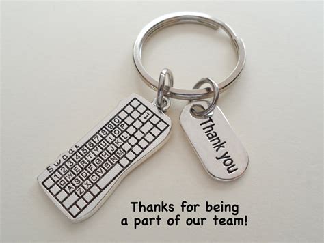 Computer Keyboard Keychain Employee T Keychain Telework Etsy